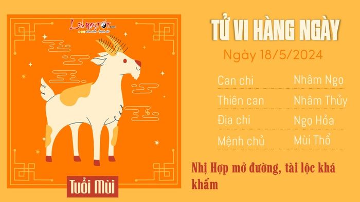 Tu vi hang ngay 18/5/2024 tuoi Mui