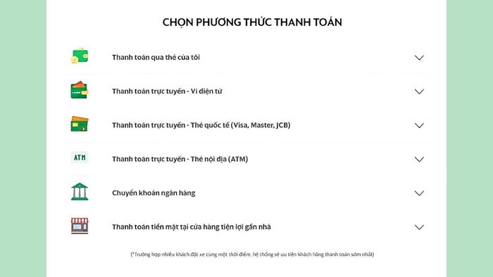 Hướng dẫn cách đặt xe Mioto - Bước 3