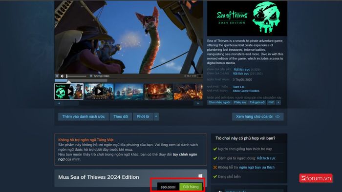 Cách tải Sea of Thieves trên máy tính qua Steam - Bước 4