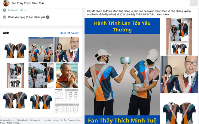 Các cửa hàng thời trang cạnh tranh nhau tung ra thị trường các sản phẩm áo thun lấy cảm hứng từ phong cách của thầy Thích Minh Tuệ. Ảnh: Screenshot