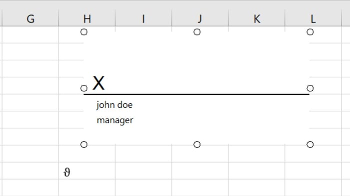 Cách thêm chữ ký vào Excel, cách 2 bước 3