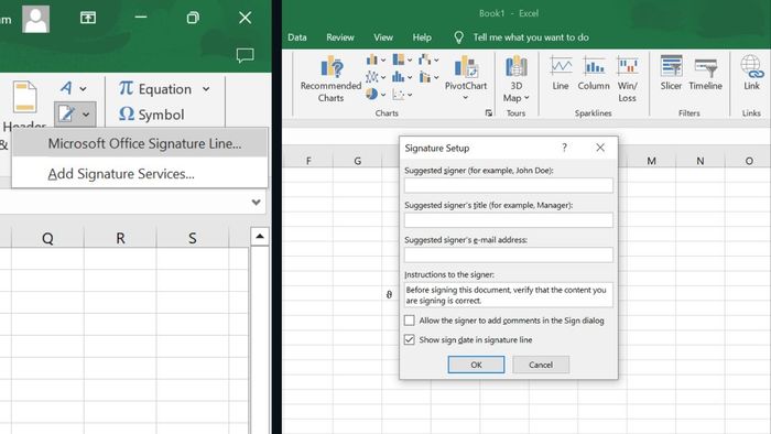 Cách thêm chữ ký vào Excel, cách 3 bước 1