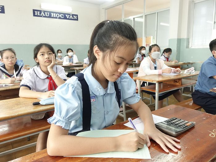 Hình ảnh về thí sinh tham gia khảo sát vào lớp 6 Trường Trần Đại Nghĩa năm 2023 - Ảnh: NHƯ HÙNG
