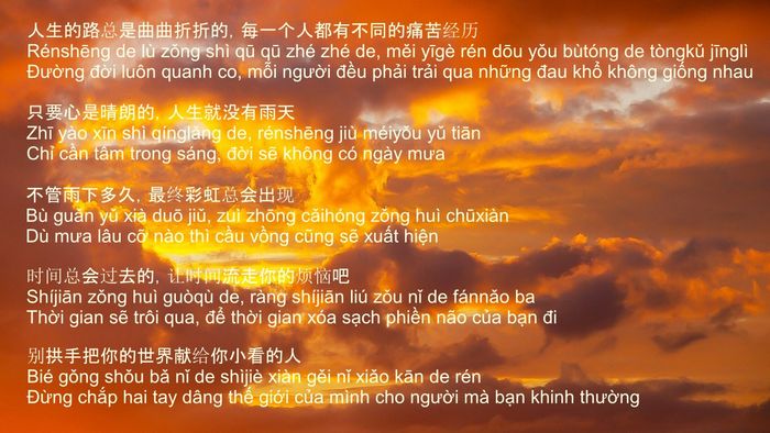 Những câu nói hay về cuộc sống bằng tiếng Trung