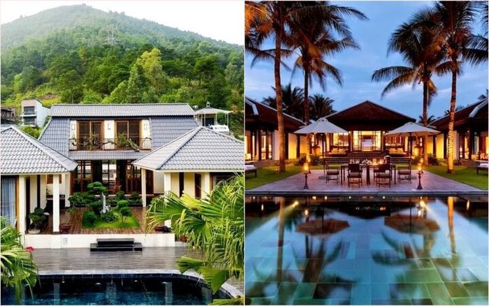 Villa (trái) và resort (phải). (Hình minh họa)