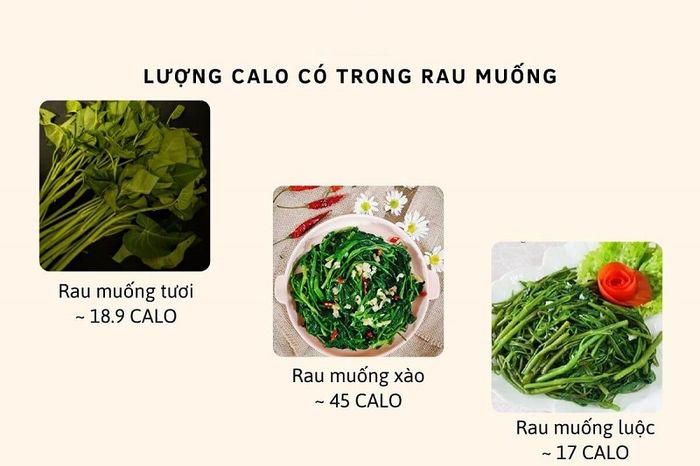 Cần chú ý đến lượng calo trong rau muống để không tiêu thụ quá nhiều