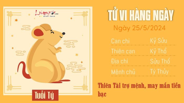 Tư vấn tử vi ngày 25/5/2024 cho tuổi Tý