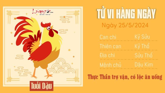 Tu vi hàng ngày 25/5/2024 cho người mang cung Dậu