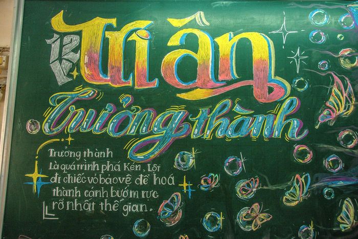 Bức tranh được vẽ từ các loại phấn cơ bản mà lớp học sử dụng - Ảnh được cung cấp bởi nhân vật