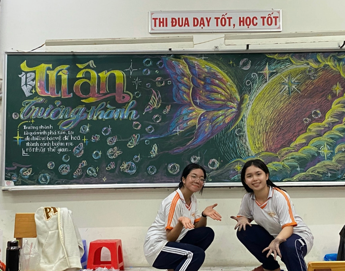 Hơn 5 tiếng đã được dành để hoàn thiện tác phẩm nghệ thuật này - Ảnh: NVCC