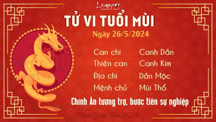 Tử vi hàng ngày 26/5/2024 - Mùi