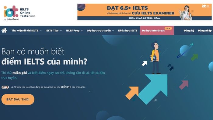 Bài kiểm tra trực tuyến IELTS. (Ảnh: Tác giả)