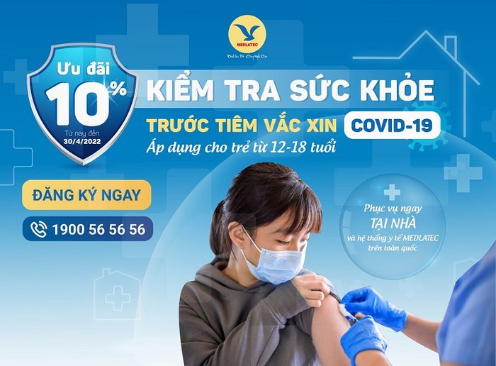 MEDLATEC giảm 10% cho gói kiểm tra sức khỏe trước tiêm chủng