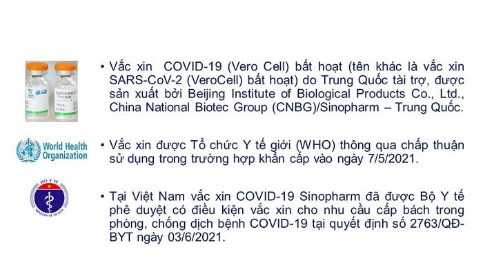  Vaccine Vero Cell được sản xuất bởi Trung Quốc