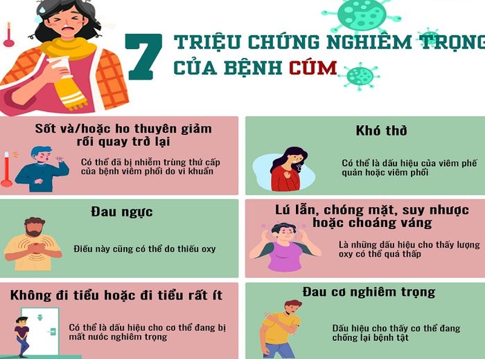 Biểu hiện tiêu biểu của bệnh cúm