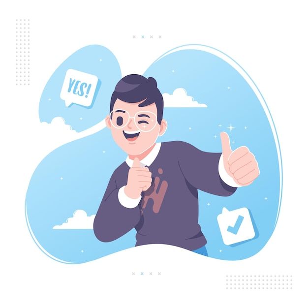 Vector ngón tay cái lên dấu hiệu oke thiết kế nhân vật