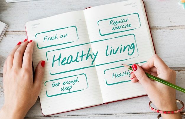 Minh họa cho khái niệm về sức khỏe, tập thể dục, chế độ dinh dưỡng
