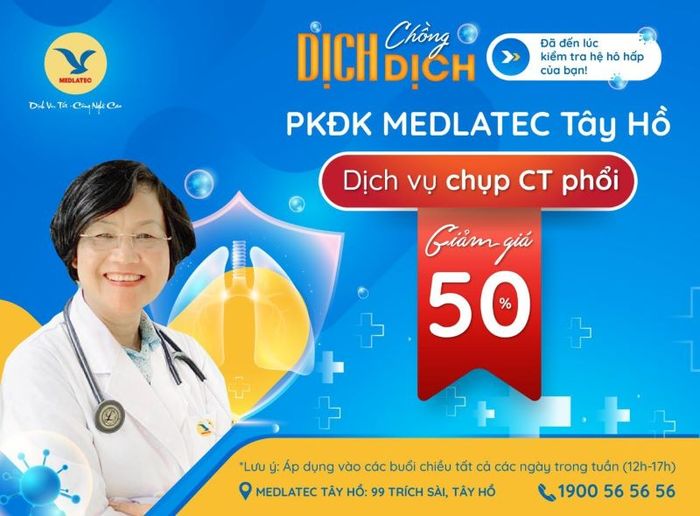 MEDLATEC đang thực hiện chương trình giảm 50% chi phí chụp CT phổi - Hỗ trợ sức khỏe hệ hô hấp