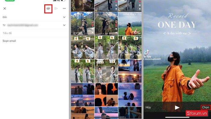 Bước 2: Sau khi video đã được tải xuống thành công vào hộp chat, đăng nhập vào tài khoản email đang sử dụng trên iPhone từ máy tính. Tiếp theo, vào thư nháp để tải video về máy tính.