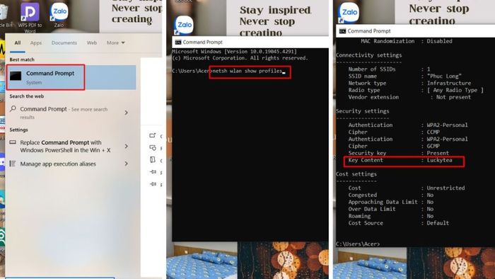 Cách xem mật khẩu Wifi trên máy tính Windows 10 bằng Command Prompt