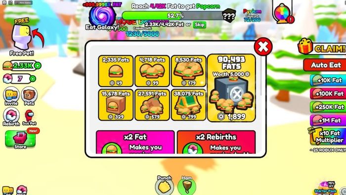 Cách chơi trò chơi Eating Simulator trên Roblox cho người mới