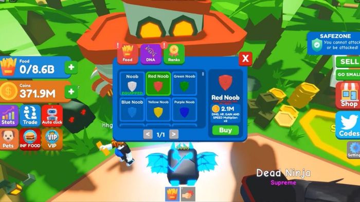 Hướng dẫn bước 1 để nhập code cho Eating Simulator