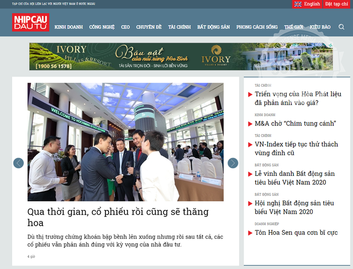 Báo giá quảng cáo Nhịp cầu Đầu tư (Nhipcaudautu.vn) - Công ty truyền thông Giác Quan Thứ Sáu - Sixth Sense Media