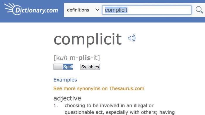 Từ 'Complicit' được chọn làm Từ của Năm 2017, theo Dictionary.com : The Two-Way : NPR