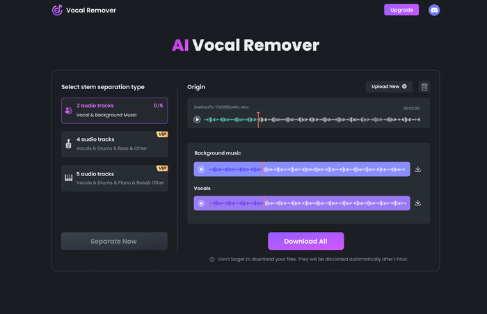 TopMediai Vocal Remover AI Miễn Phí - Tách Biệt Giọng Hát từ Âm Nhạc