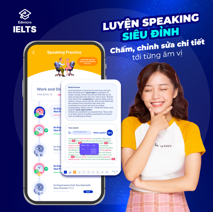 Edmicro IELTS: Học IELTS với trí tuệ nhân tạo, đạt điểm cao một cách dễ dàng