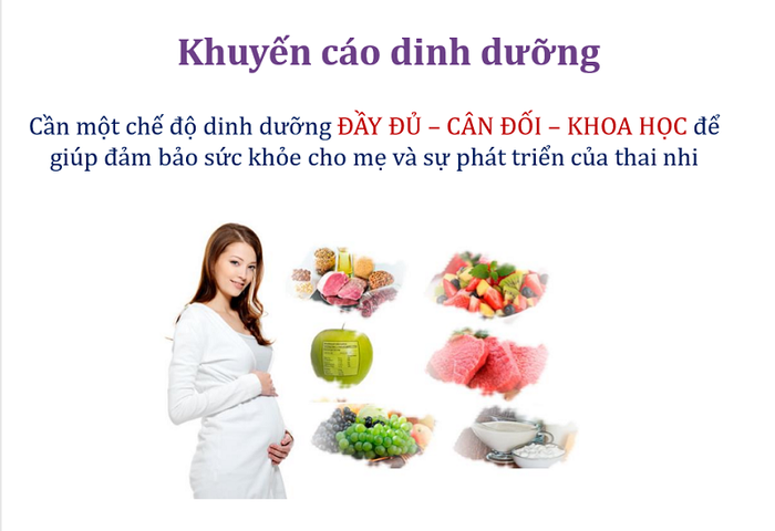 Chế độ dinh dưỡng khoa học và cân đối giúp bảo vệ sức khỏe của cả mẹ bầu và thai nhi.