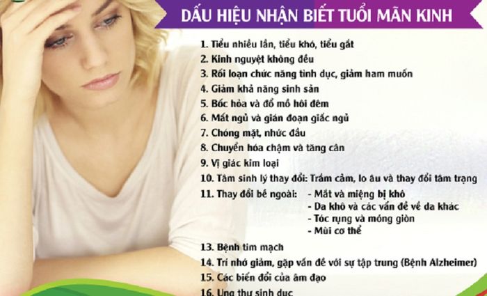 Biểu hiện phổ biến của mãn kinh