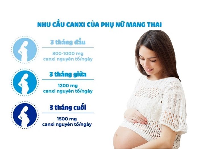 Nhu cầu canxi cho phụ nữ mang thai theo từng giai đoạn