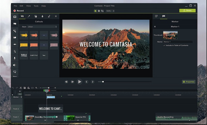 Phần mềm ghi và chỉnh sửa video màn hình Camtasia Studio