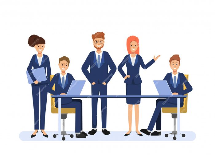 Premium Vector | Nhóm Người Kinh Doanh Hợp Tác. Hình ảnh người tham dự hội thảo, cộng đồng.