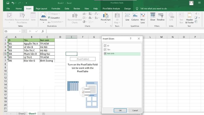 Cách 2 sử dụng Trình chia bánh trong Excel bước 2