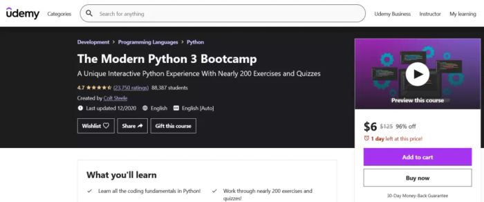 The Modern Python 3 Bootcamp