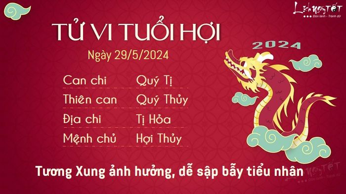 Dự báo hàng ngày 29/5/2024 - Tuổi Hợi