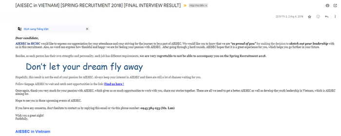 Thất Bại Khi Ứng Tuyển Lần Đầu Vào AIESEC