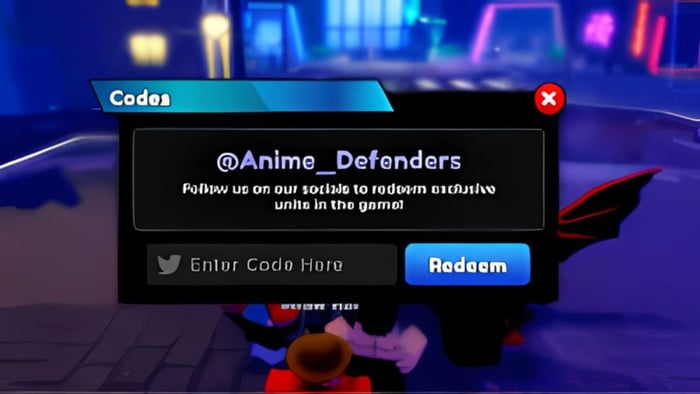 Hướng dẫn cách nhập mã code Anime Defenders trong Roblox - Bước 3