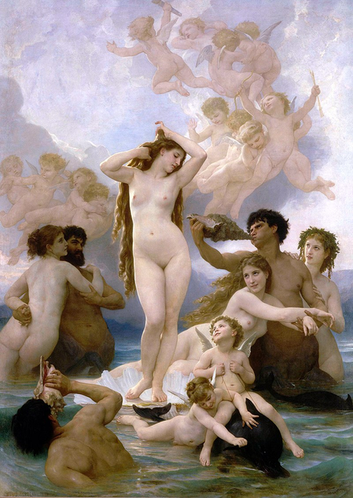 William-Adolphe Bouguereau, 'The Birth of Venus' (Sự ra đời của thần Venus), 1879. Thần Venus là biểu tượng của cái đẹp trong nghệ thuật.