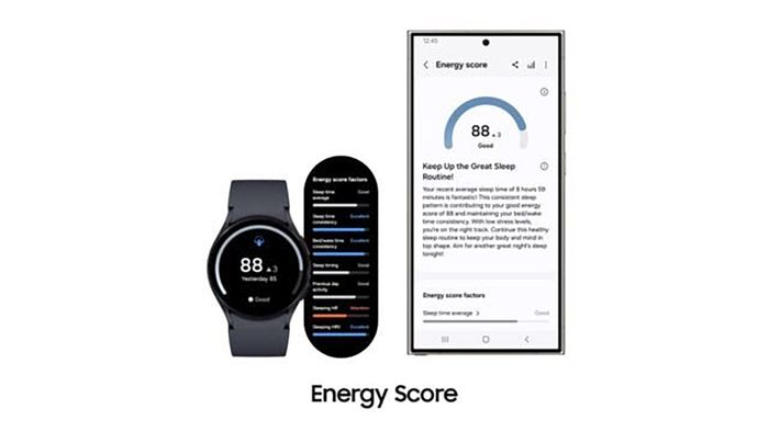 Giao diện mới của tính năng Energy Score (Điểm Năng Lượng) trên One UI 6 Watch