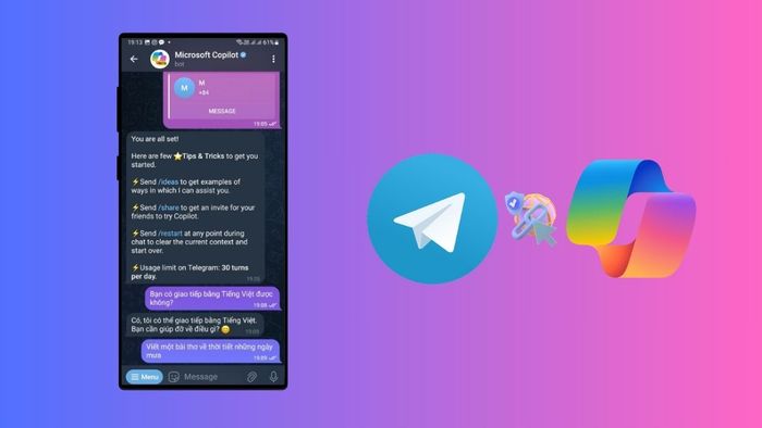 Cách sử dụng bot chat AI Copilot của Microsoft trên Telegram đơn giản và thuận tiện