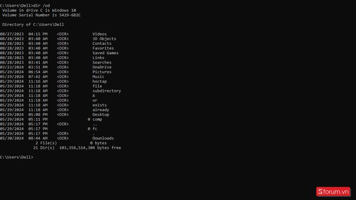 Lệnh thông dụng 3 trên Command Prompt