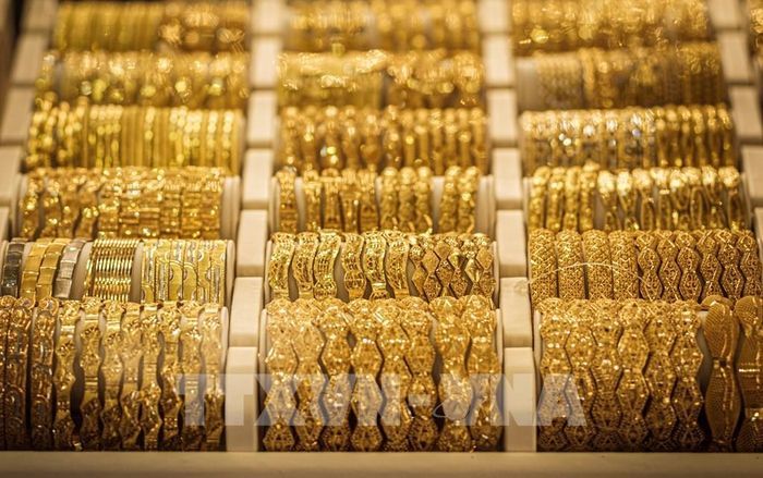 Giá vàng SJC sáng ngày 31/5 tăng mạnh trở lại. Hình ảnh: TTXVN phát
