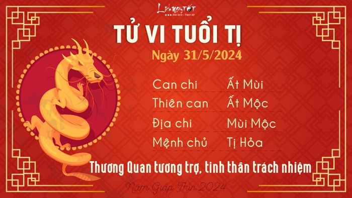 Tử vi hàng ngày 31/5/2024 - Ti