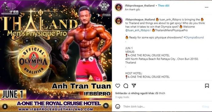 Lực sĩ Trần Tuấn Anh đang tham dự vòng loại Mr. Olympia 2024 tại Thái Lan 473218