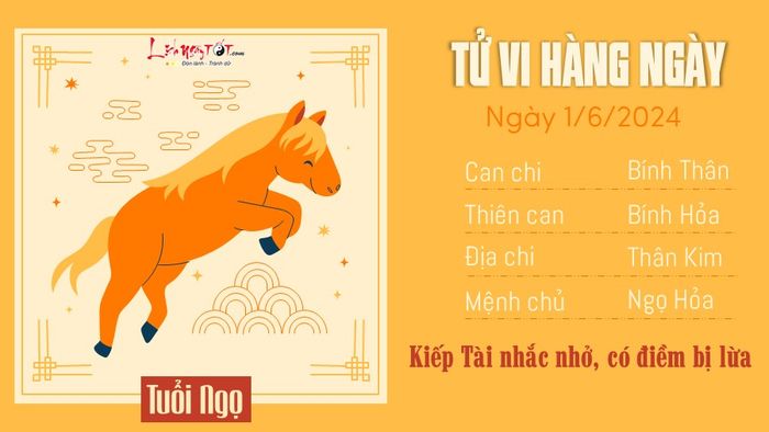 Dự báo vận may hàng ngày 1/6/2024 cho tuổi Ngọ
