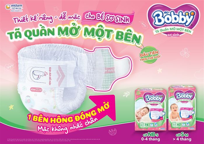 Tã quần mới của Bobby có thiết kế mở một bên tiện lợi