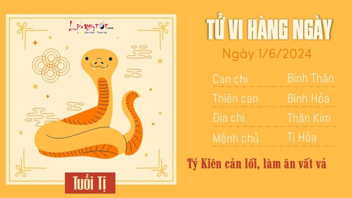 Dự báo vận may hàng ngày 1/6/2024 cho tuổi Tị